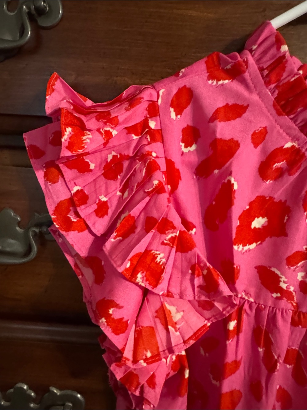 JODIFL Pink Dress with Red Floral Print - Picture 4 of 5